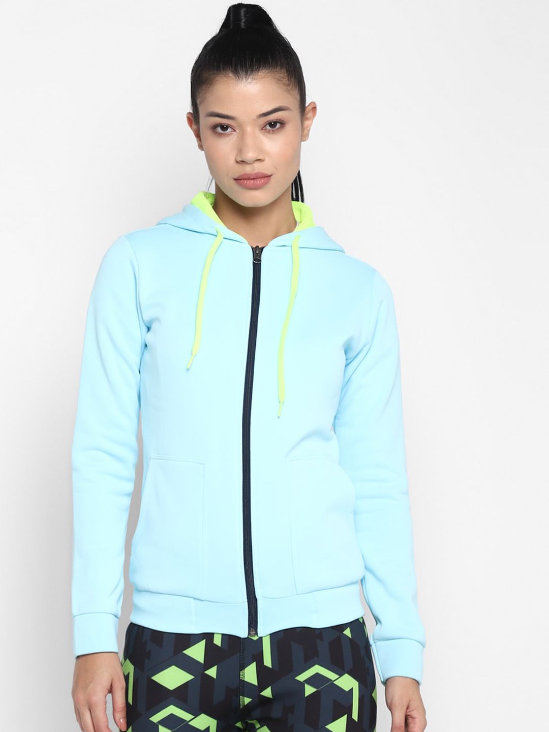 OFF LIMITS Women Blue Hooded Sporty Jacket Price in India