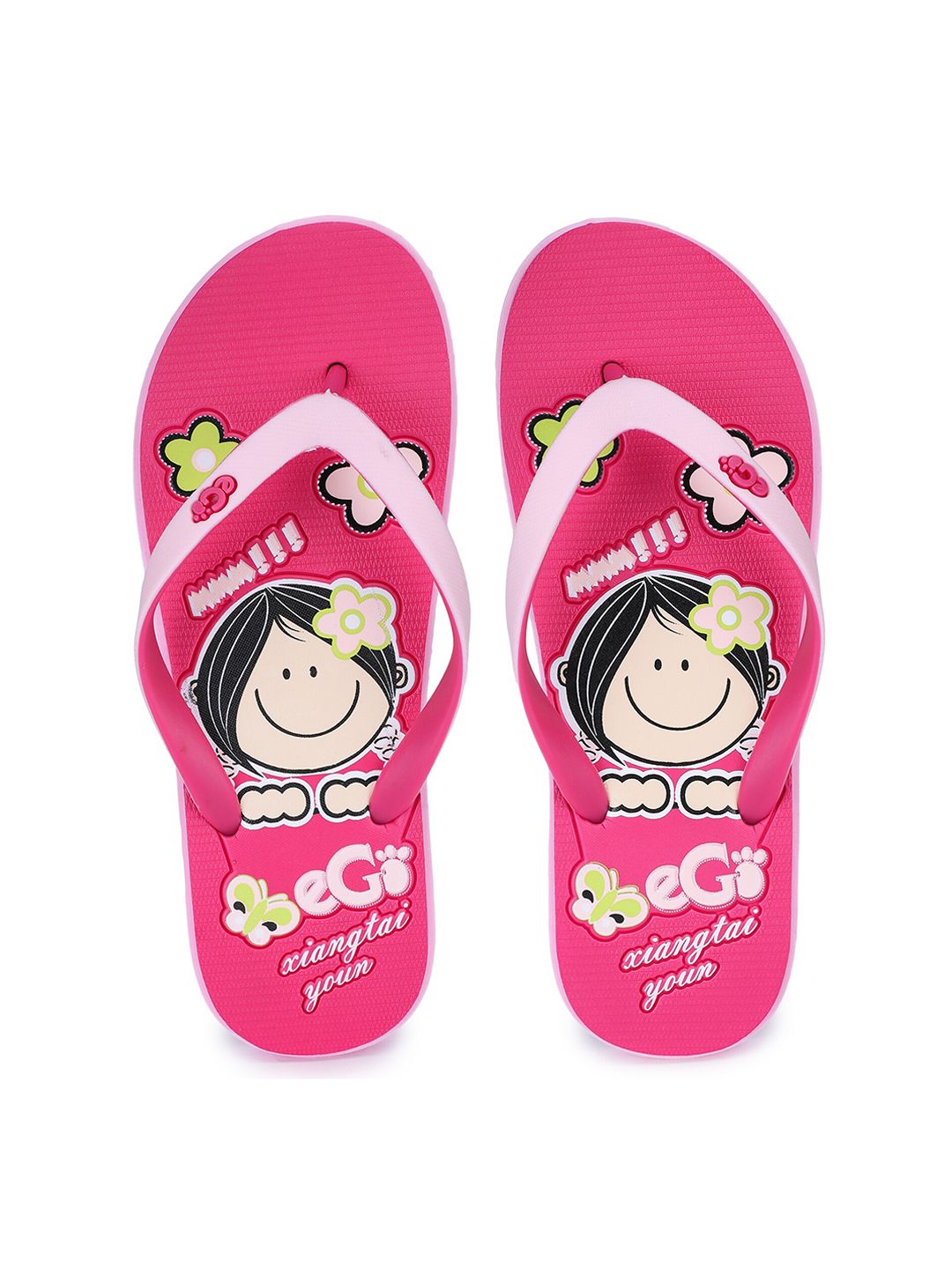 e-GO Women Pink Printed Thong Flip-Flops Price in India