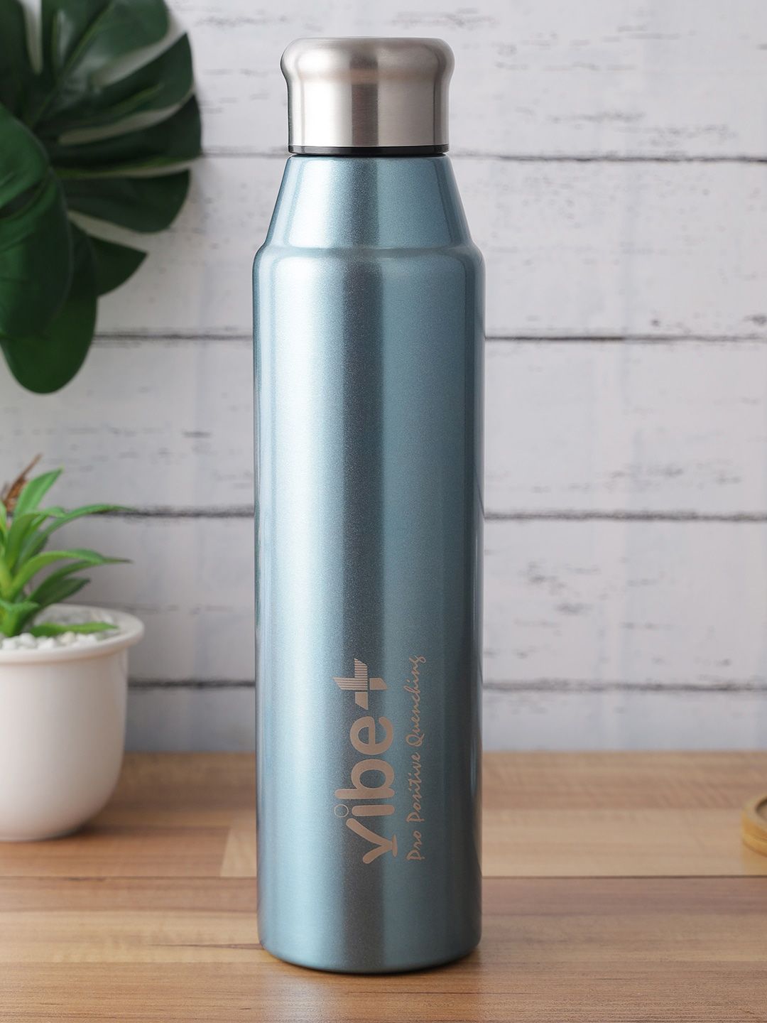 Vibe Plus Blue Solid Double Wall Stainless Steel Water Bottle 1000 ml Price in India