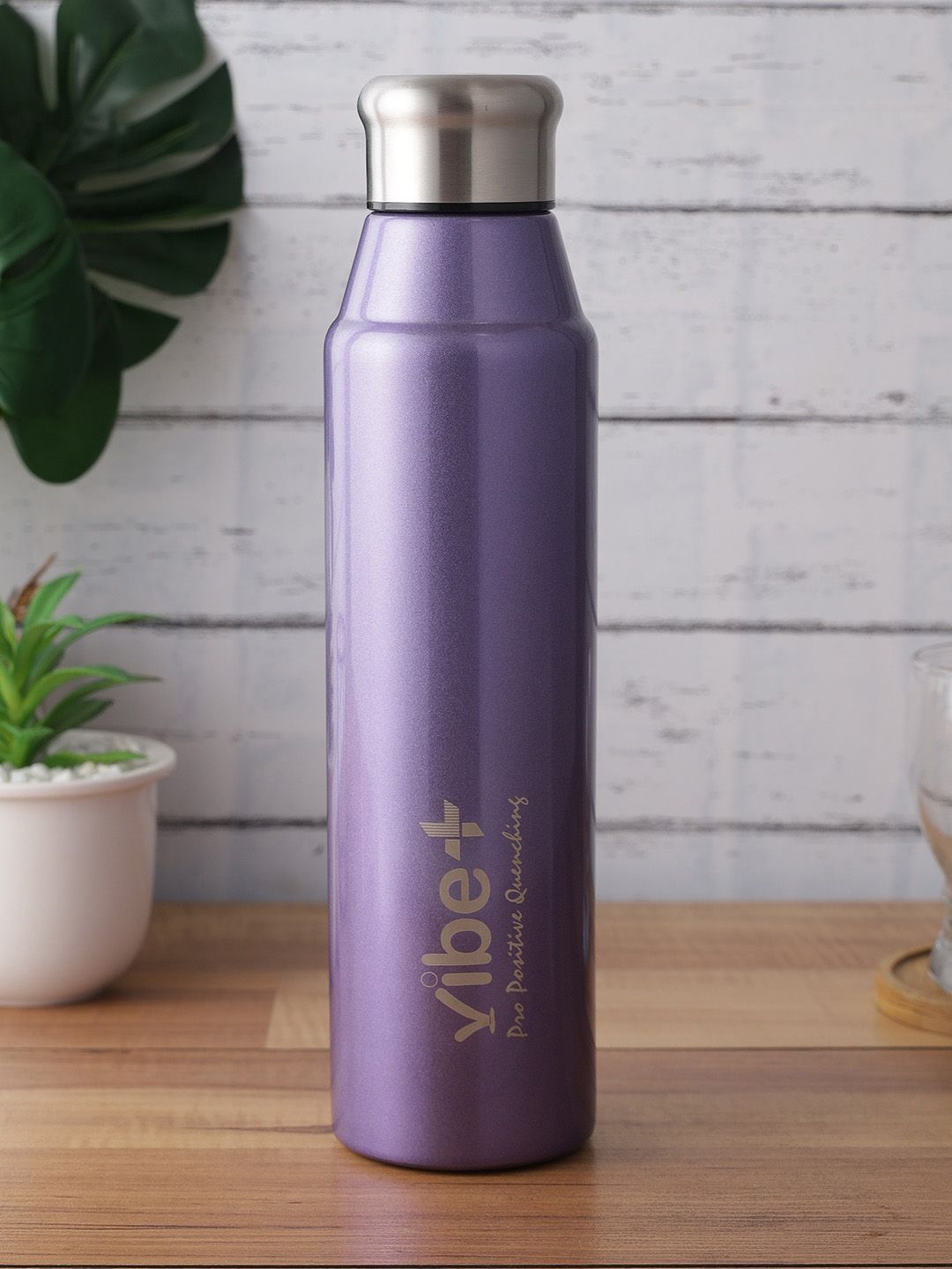 Vibe Plus Purple Solid Double Wall Stainless Steel Water Bottle 1000 ml Price in India