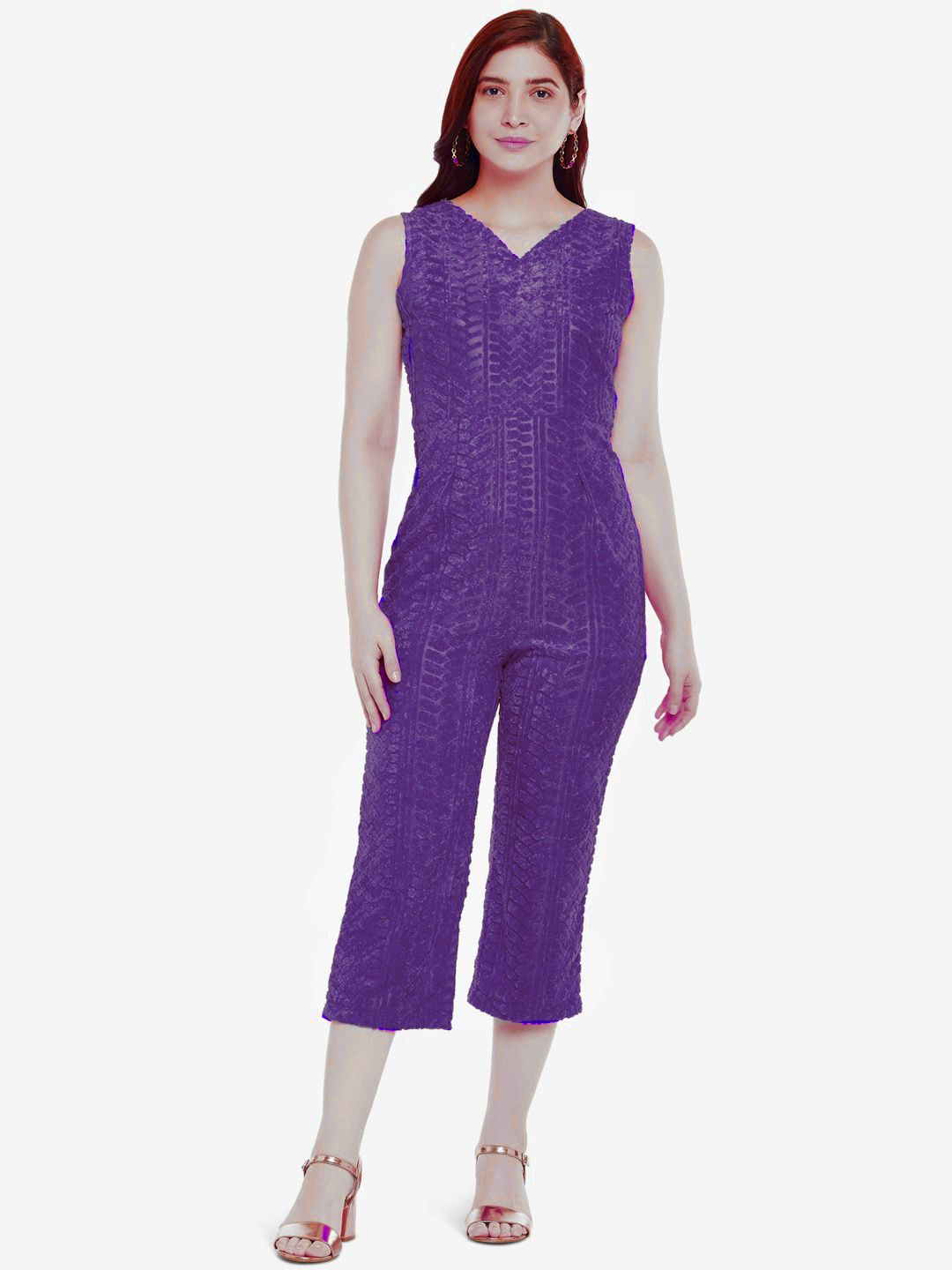 Emmyrobe Purple Capri Jumpsuit Price in India