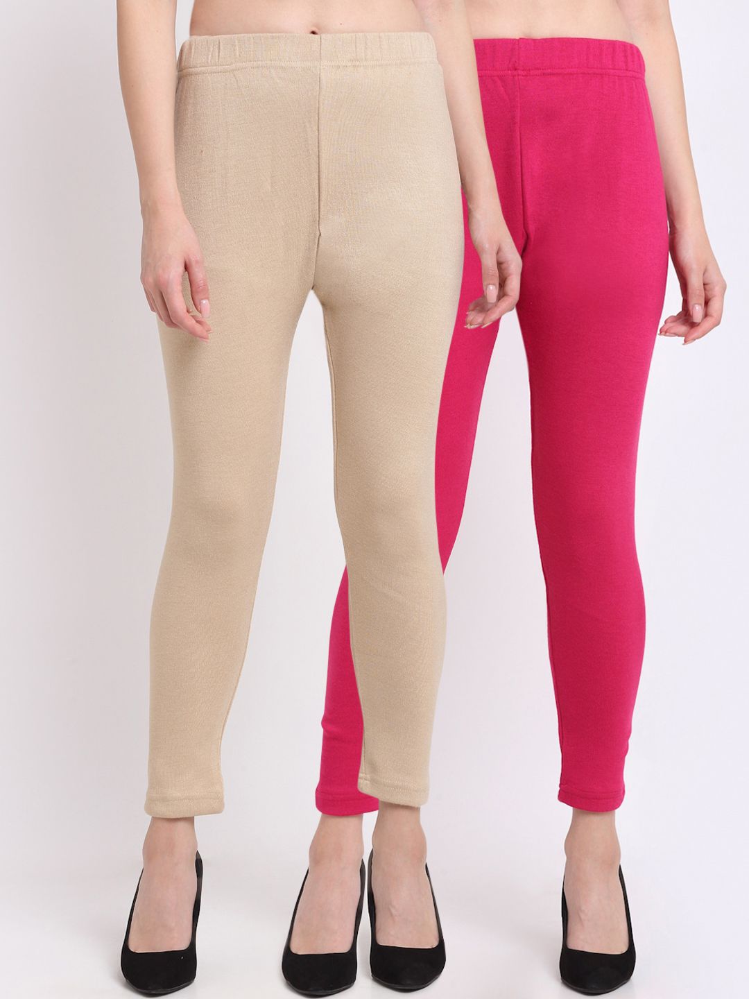 TAG 7 Women Pack Of 2 Solid Ankle-Length Wool Leggings Price in India