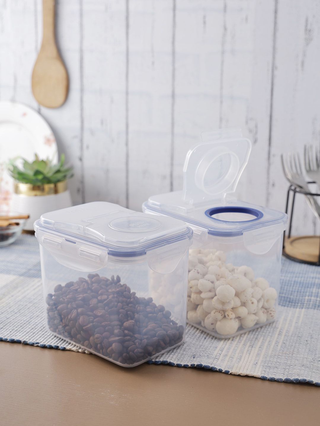 Lock & Lock Set of 2 Transparent Airtight Food Storage Containers With Flip Lid Price in India