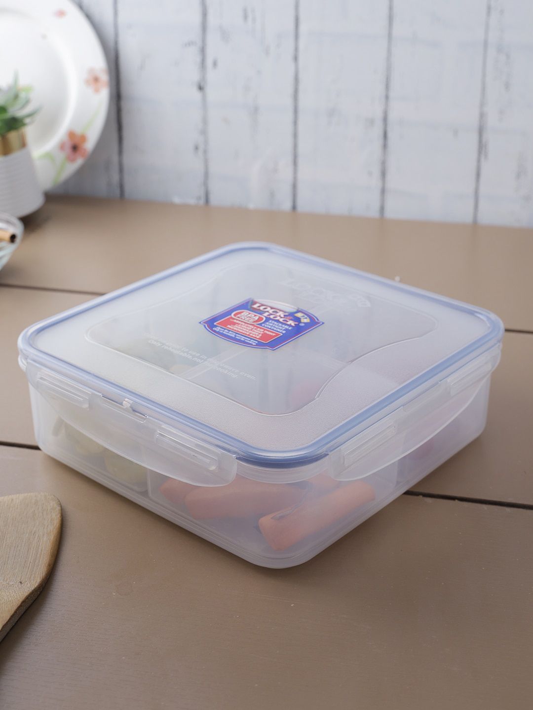 Lock & Lock Transparent Solid Airtight Divider Food Storage Container With Leak Proof Lid Price in India