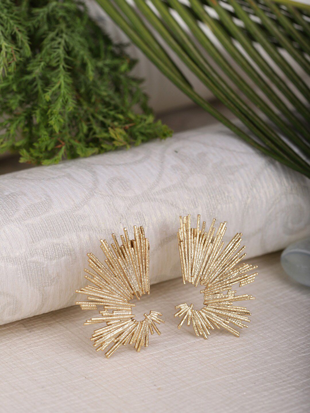 Berserk Gold-Toned Quirky Studs Earrings Price in India