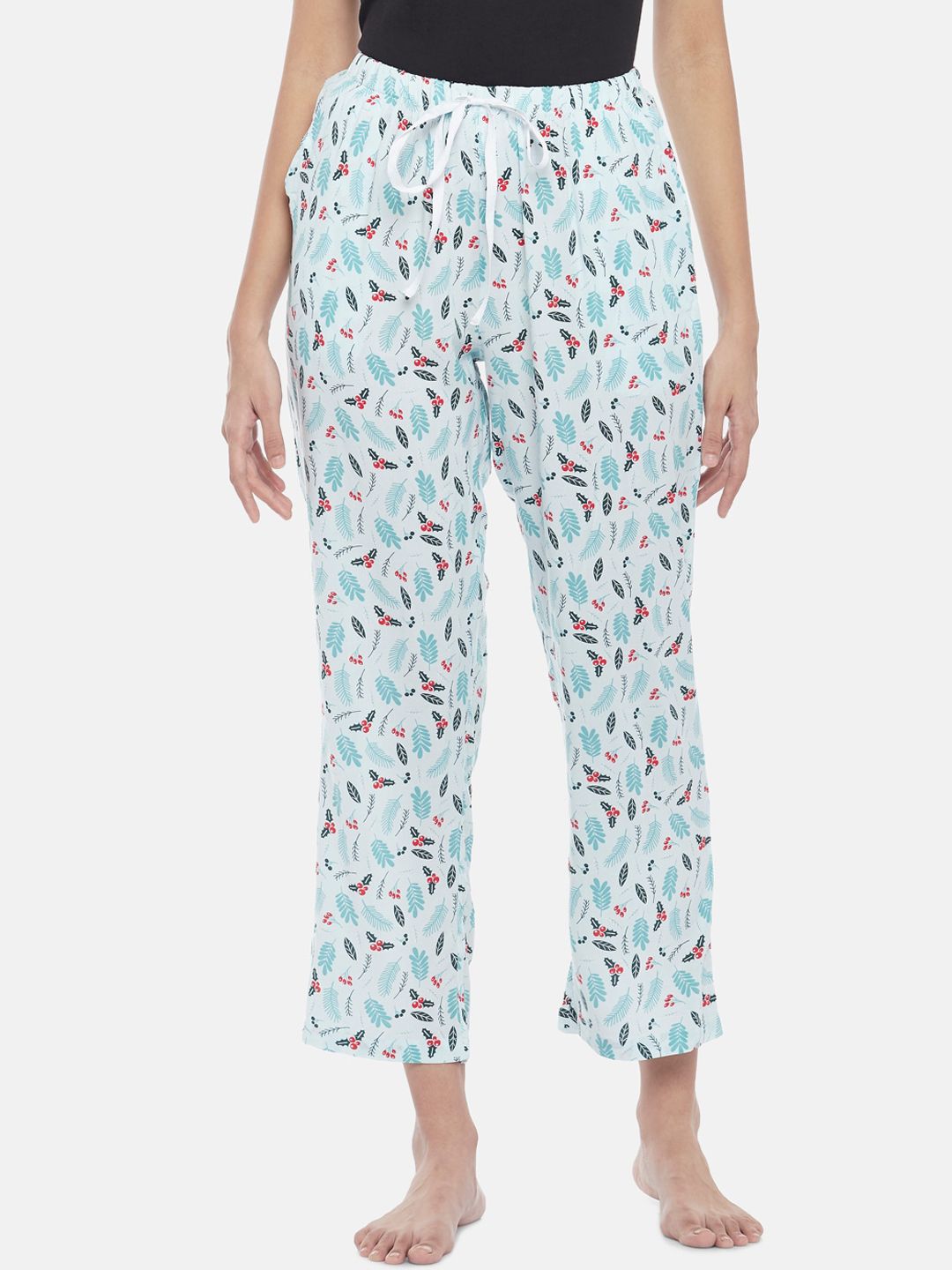 Dreamz by Pantaloons Women Blue Printed Cotton Lounge Pants Price in India