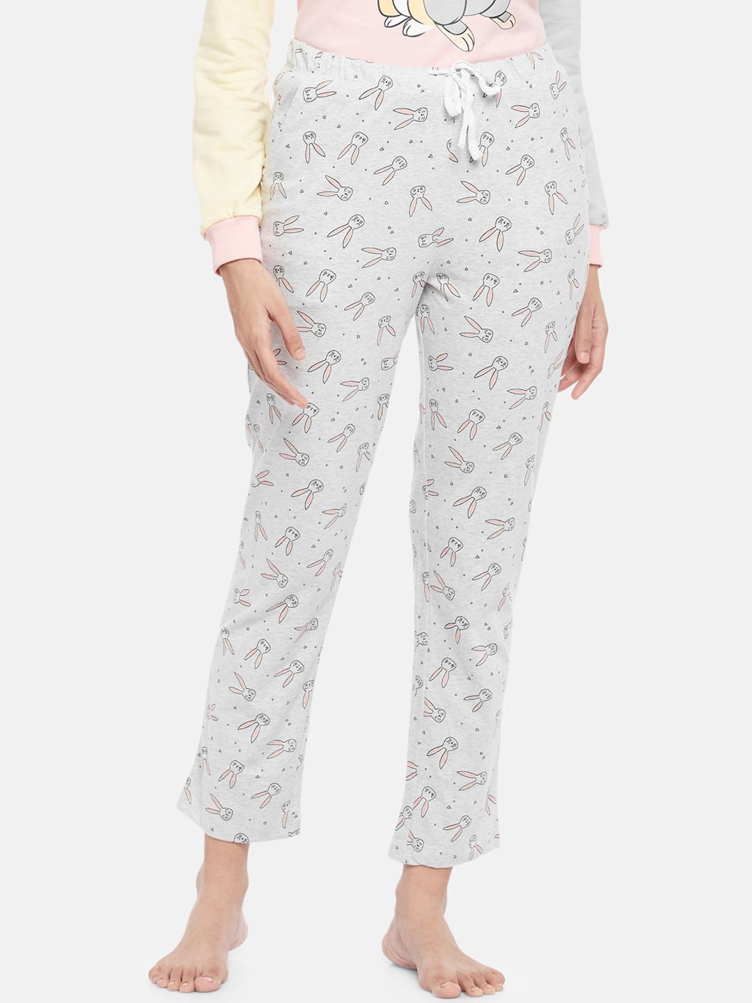 Dreamz by Pantaloons Women Grey Cotton Printed Lounge Pants Price in India