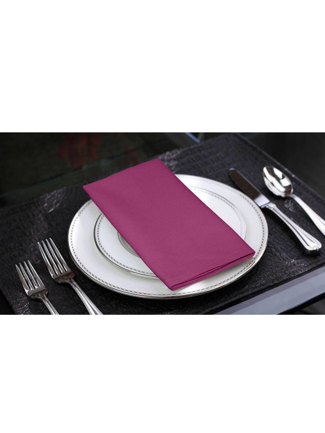 Lushomes Set Of 6 Purple Solid Cotton Table Napkins Price in India