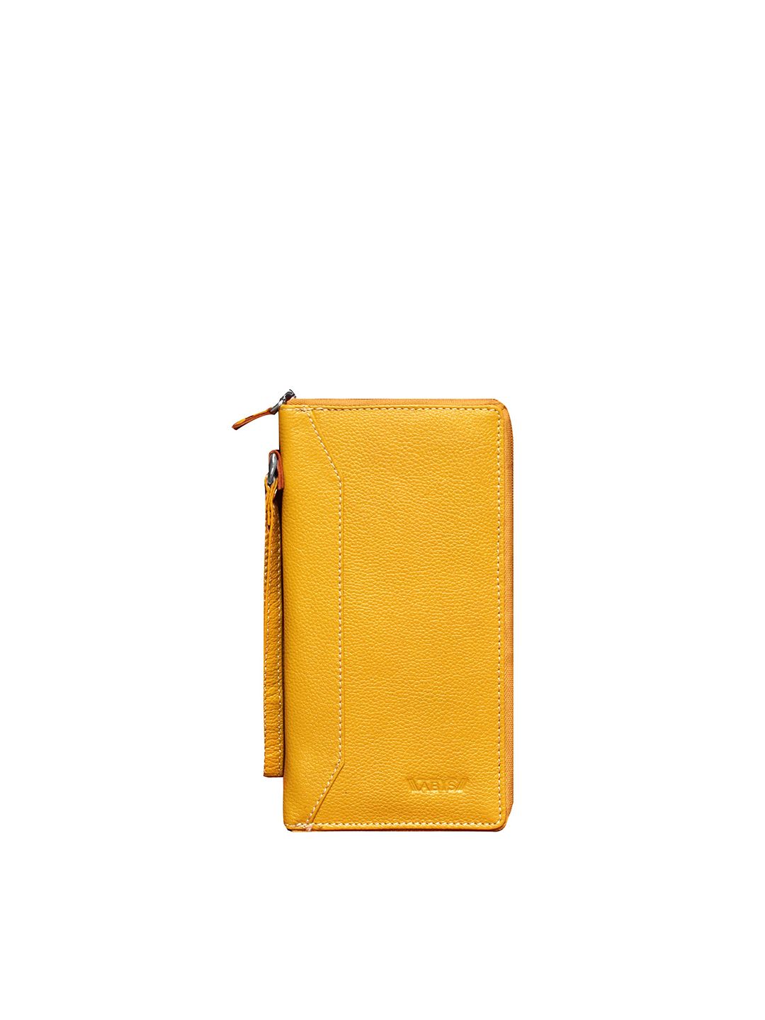 ABYS Unisex Yellow Textured Leather Passport Holder Price in India