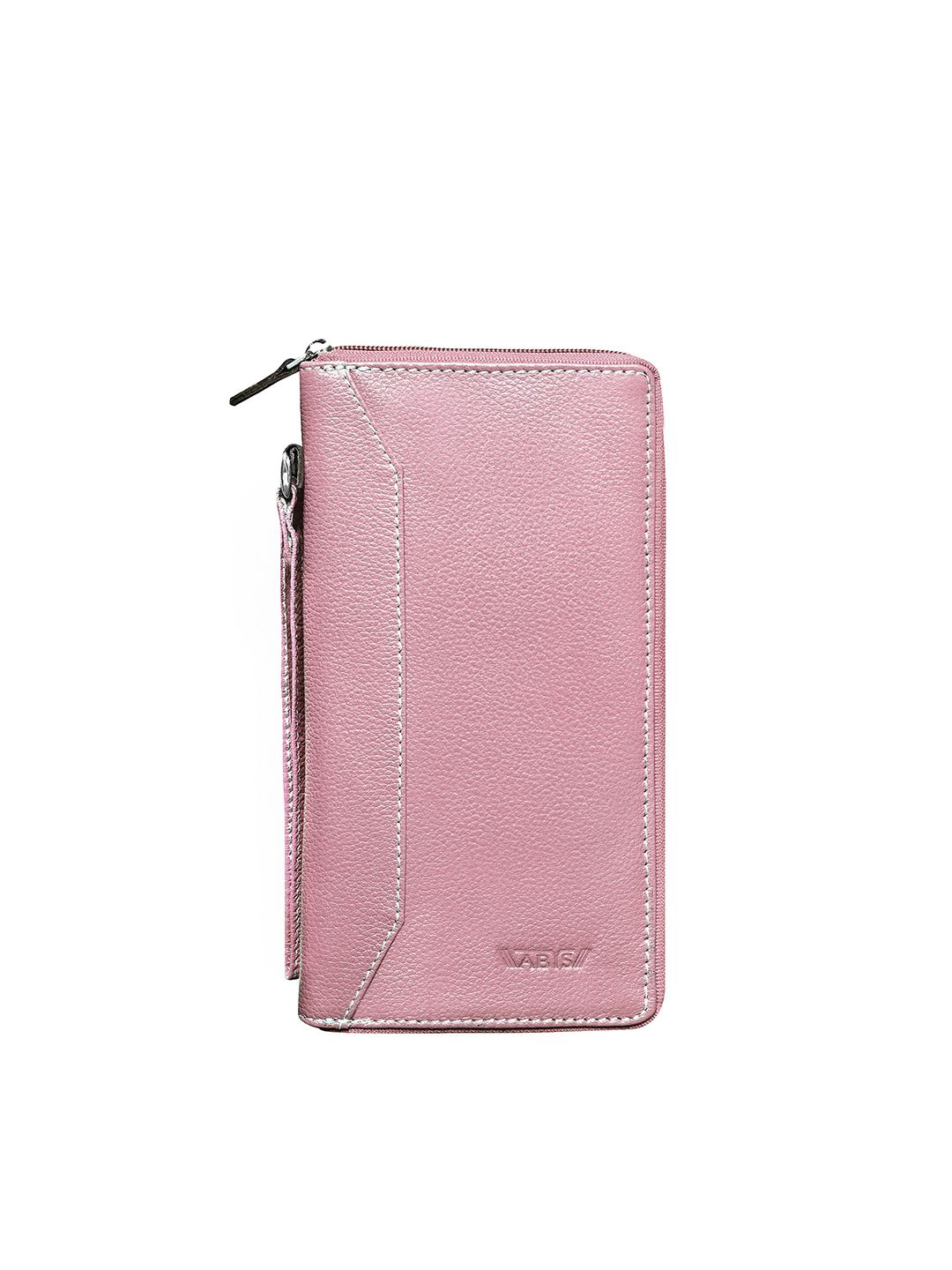 ABYS Unisex Pink & White Textured Leather Passport Holder Price in India