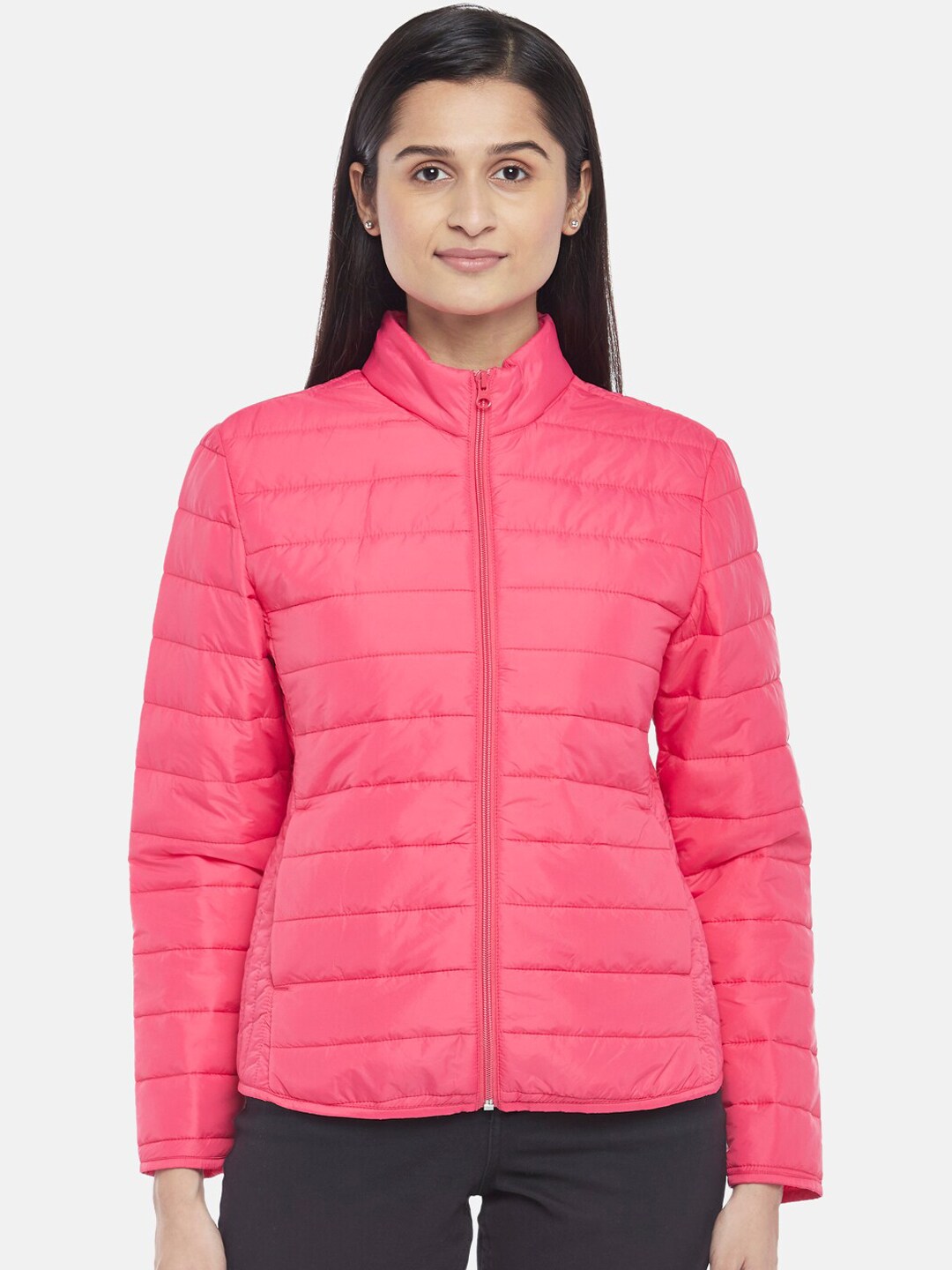 Honey by Pantaloons Women Pink Padded Jacket Price in India