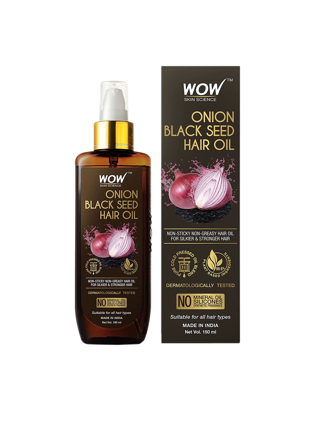 WOW SKIN SCIENCE Brown Onion Black Seed Hair Oil - 150 ml Price in India