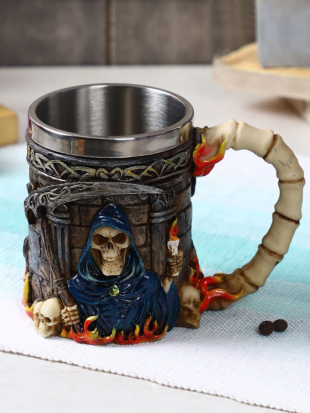 TIED RIBBONS Brown & Red Skeleton Design Skull Coffee Cups & Mugs Price in India