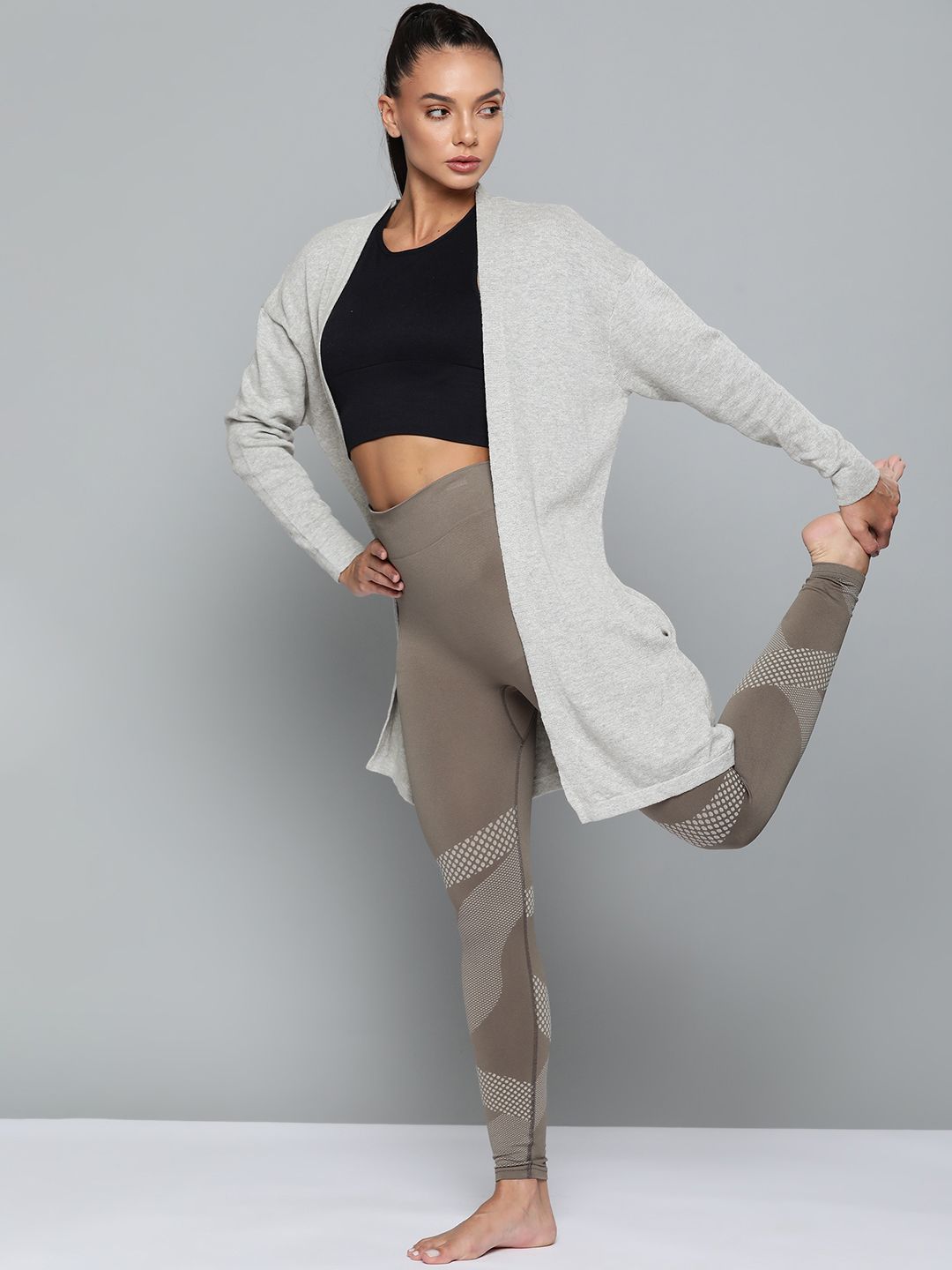 HRX By Hrithik Roshan Yoga Women Wavellite Rapid-Dry Solid Sweaters Price in India