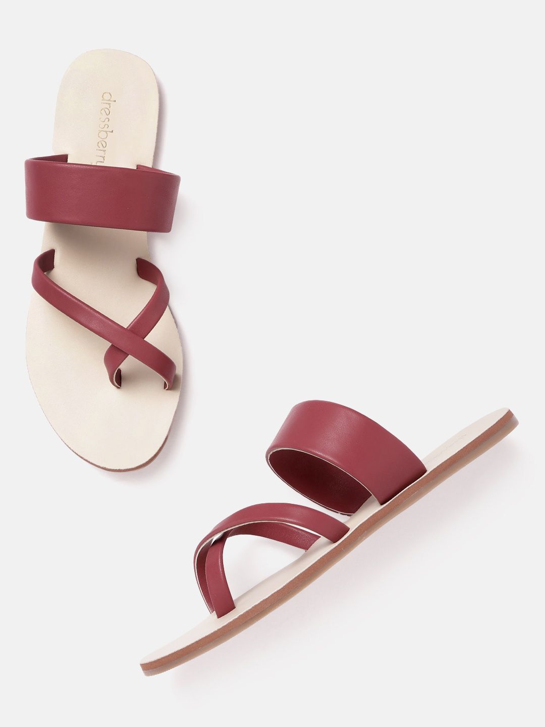 DressBerry Women Maroon One Toe Flats Price in India