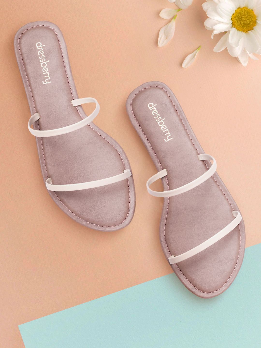 DressBerry Women Off White Open Toe Flats Price in India