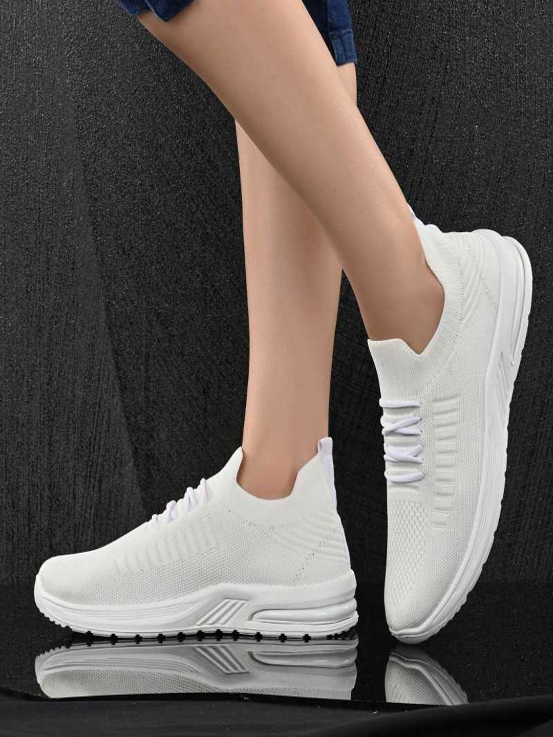 Shoetopia Women White Walking Non-Marking Shoes Price in India