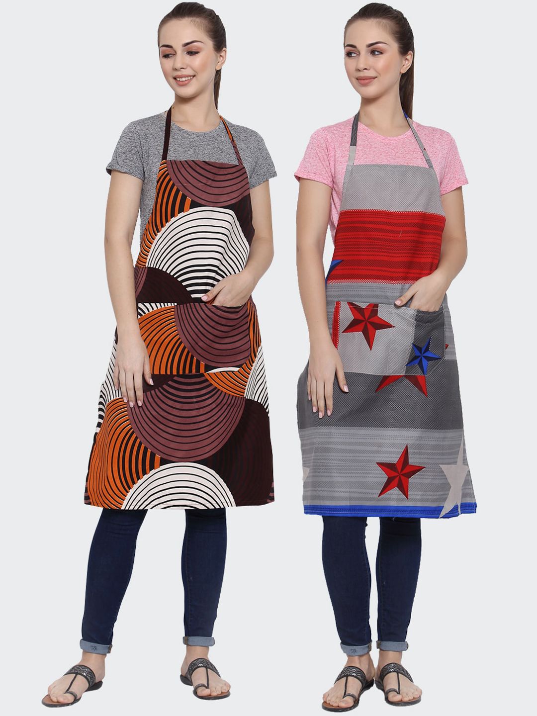 Arrabi Pack of 2 Multicolored Printed Apron Price in India