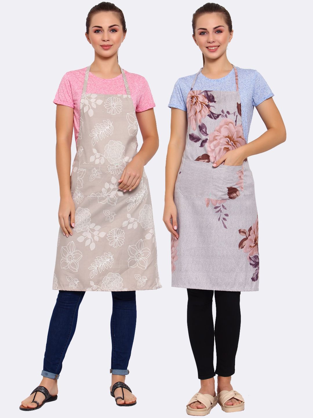 Arrabi Pack of 2 Printed Apron With Pockets Price in India