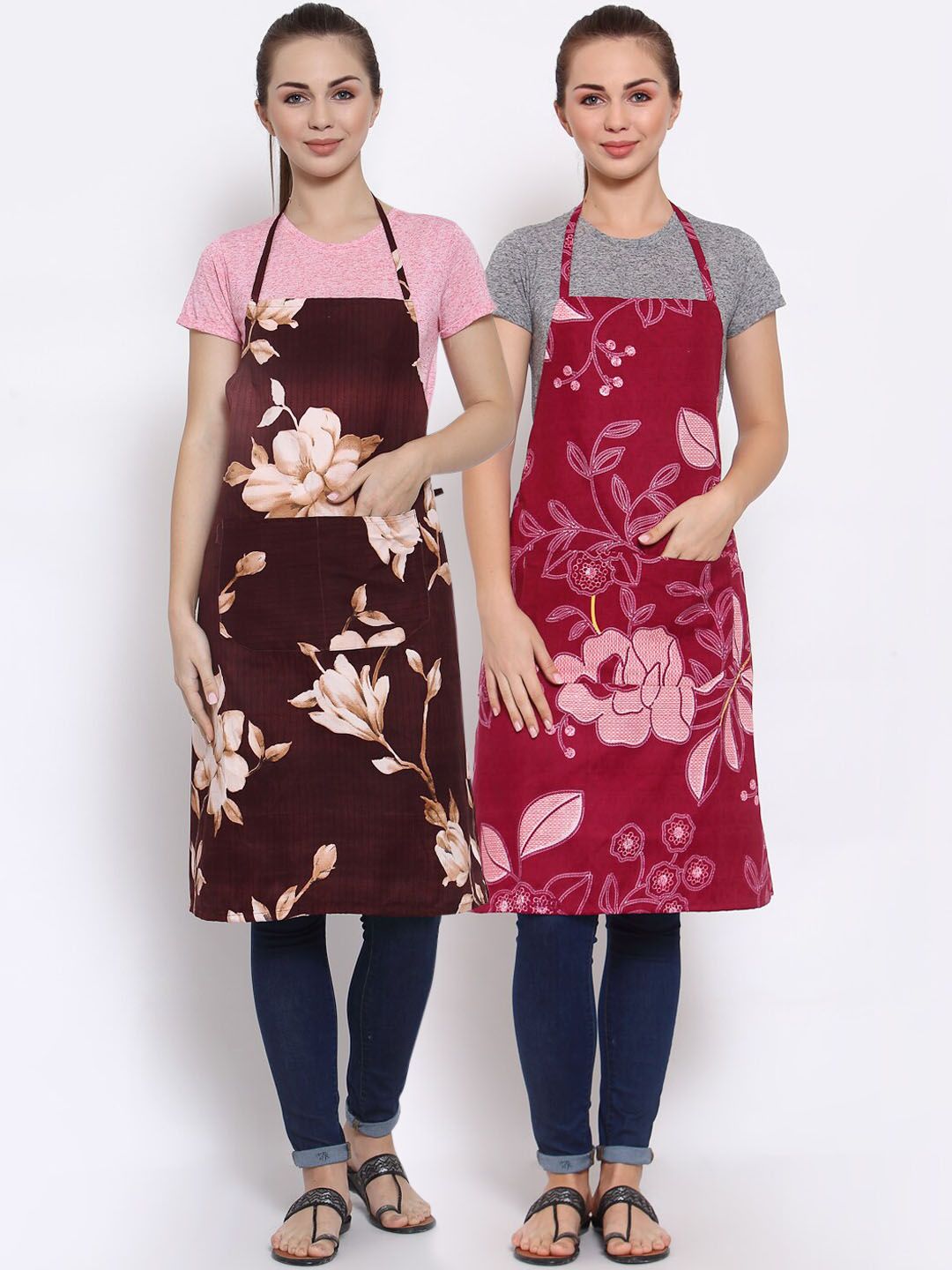 Arrabi Multicoloured Pack of 2 Printed Aprons Price in India