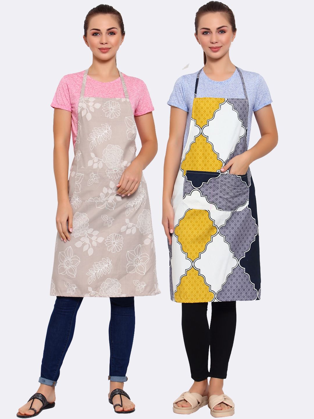 Arrabi Pack of 2 Multi Printed Aprons Price in India