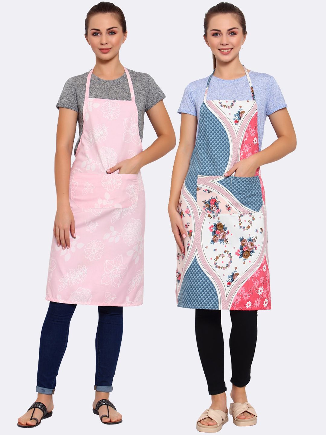 Arrabi Multicoloured Pack of 2 Printed Aprons Price in India