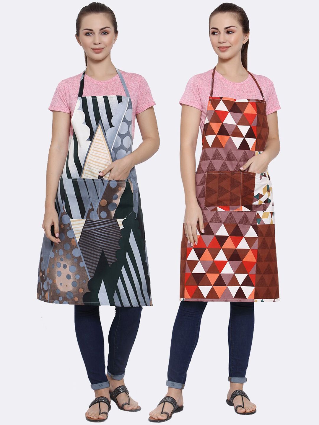 Arrabi Pack Of 2 Multicoloured Printed Aprons Price in India