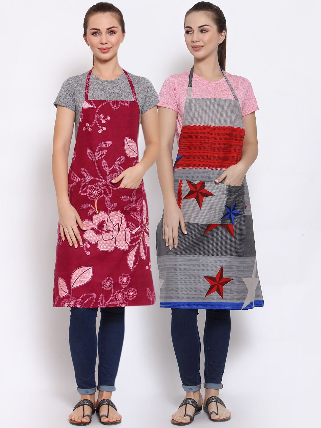 Arrabi Pack of 2 Multicolored Printed Apron Price in India