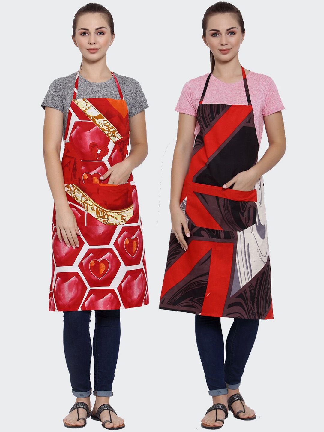 Arrabi Pack of 2 Multicolored Printed Apron Price in India