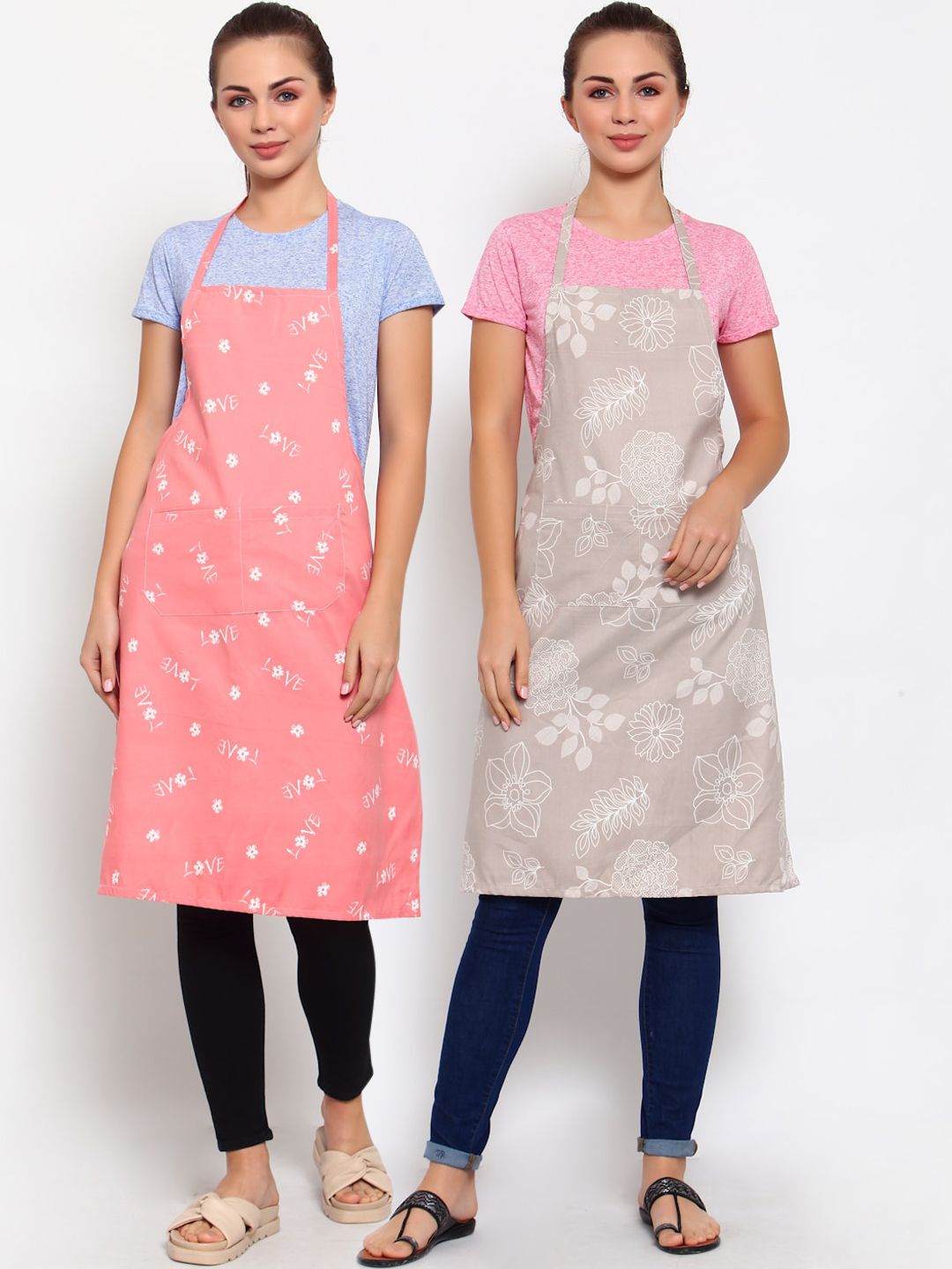 Arrabi Pack Of 2 Multicoloured Printed Aprons Price in India