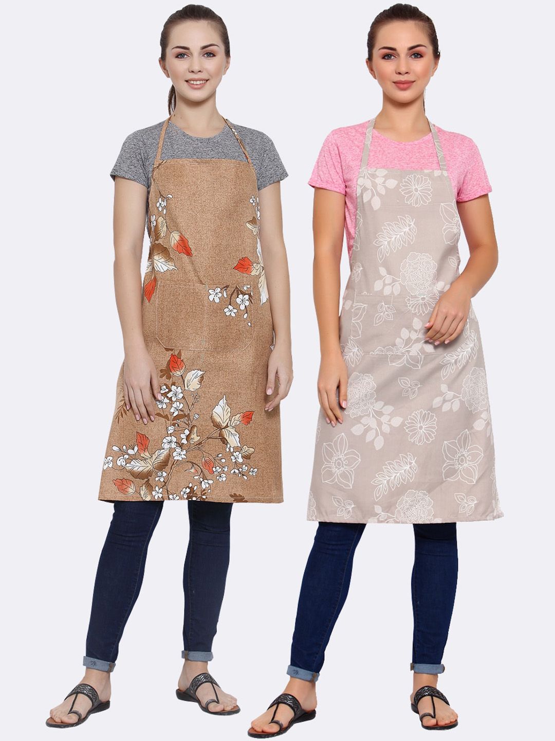Arrabi Multicoloured Pack of 2 Printed Aprons Price in India
