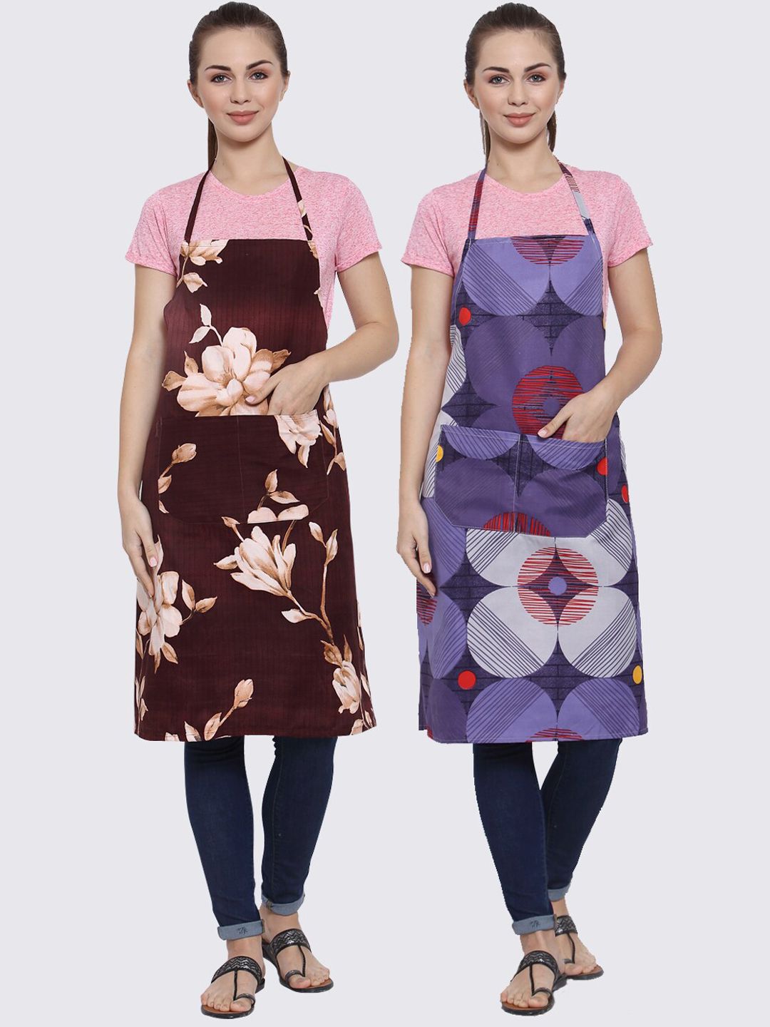 Arrabi Pack of 2 Multicolored Printed Apron Price in India