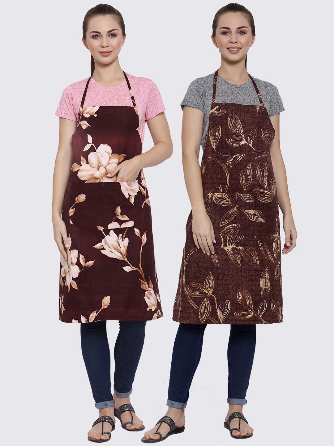 Arrabi Unisex Pack of 2 Cotton Blend Apron With Patch Pockets Price in India