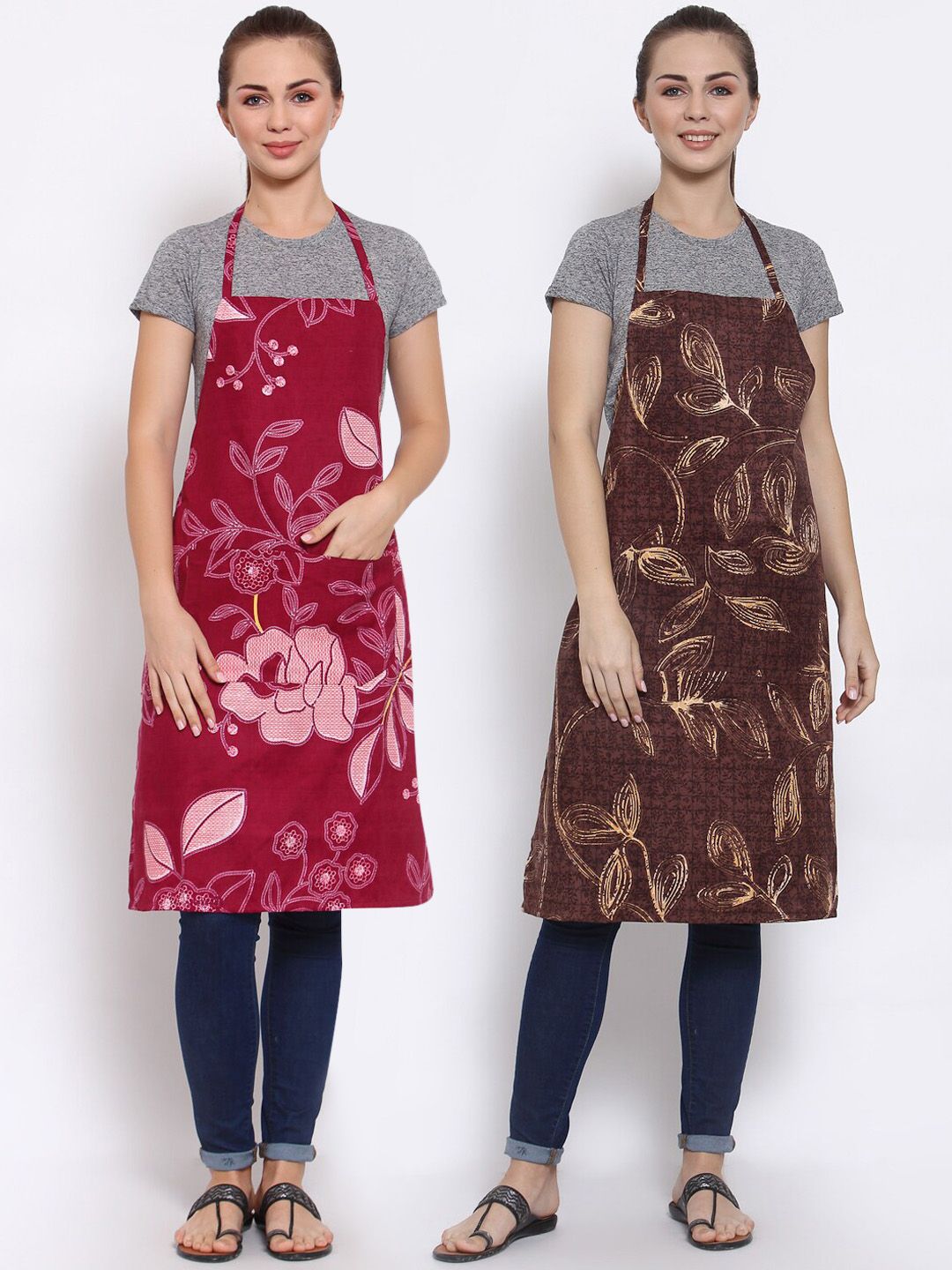 Arrabi Pack of 2 Multicolored Printed Apron Price in India