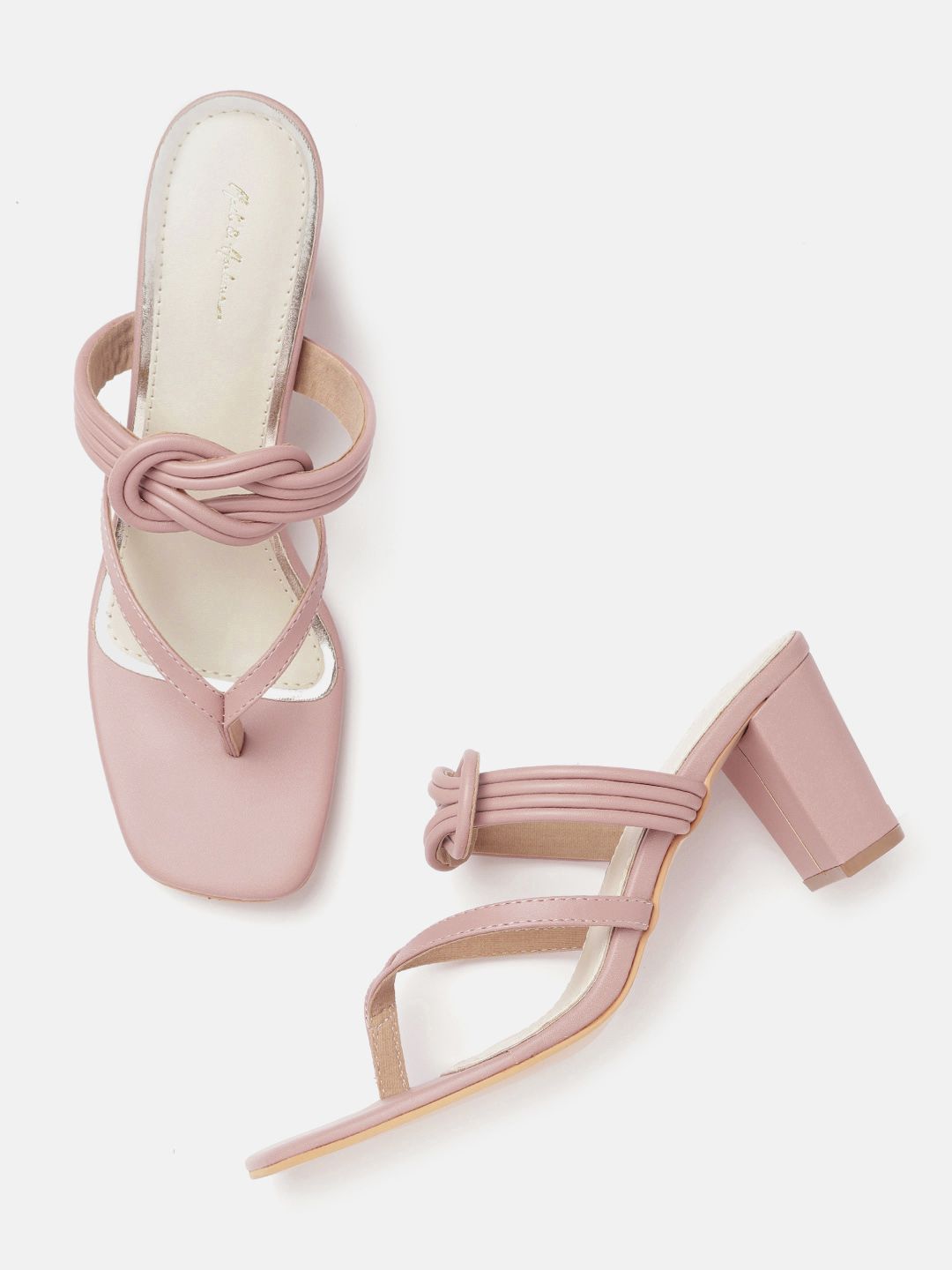 Mast & Harbour Rose PU Block Sandals Price in India