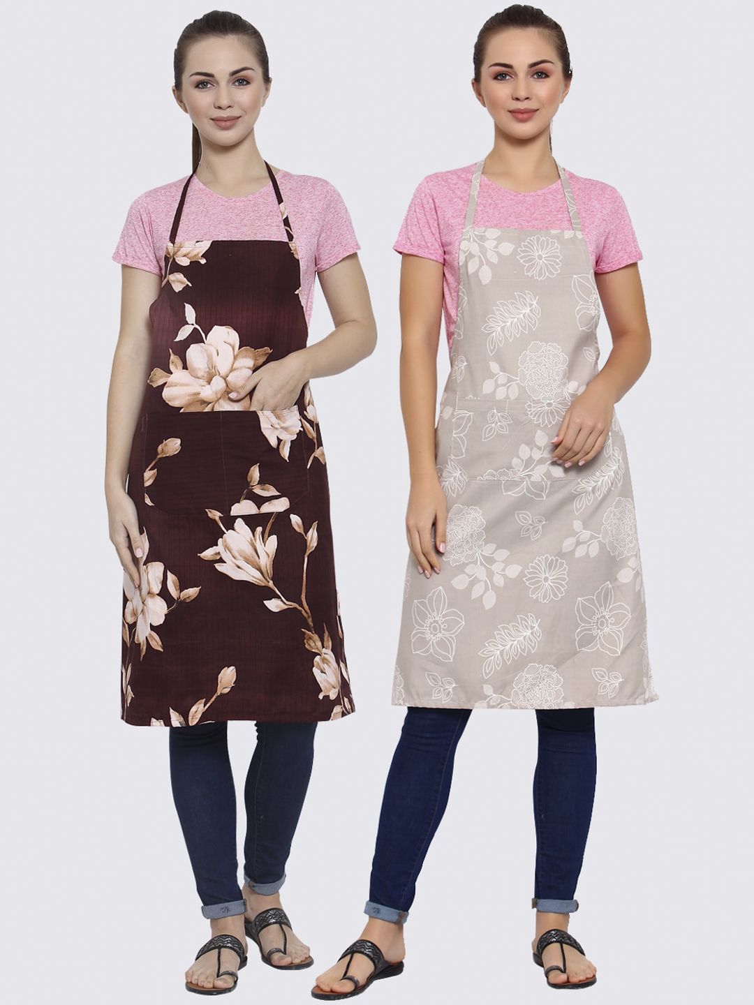 Arrabi Pack of 2 Multicolored Printed Aprons Price in India