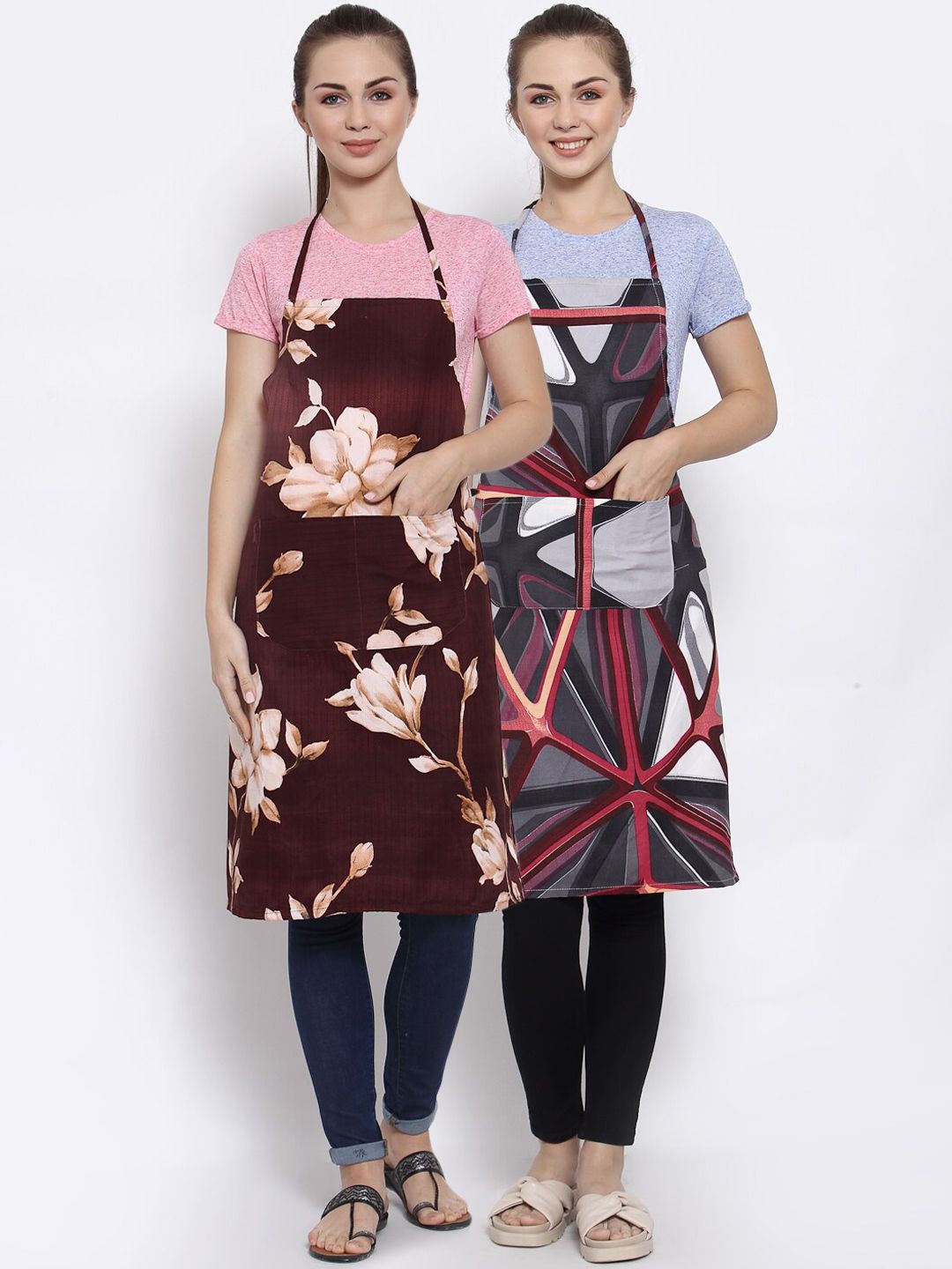 Arrabi Pack Of 2 Multicoloured Printed Aprons Price in India