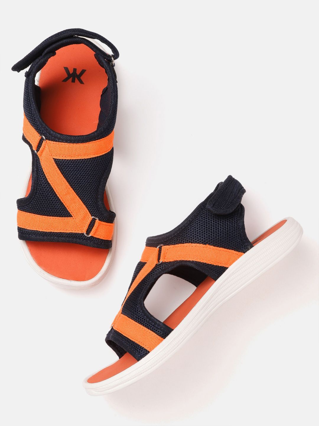 Kook N Keech Women Navy Blue & Orange Sports Sandals Price in India