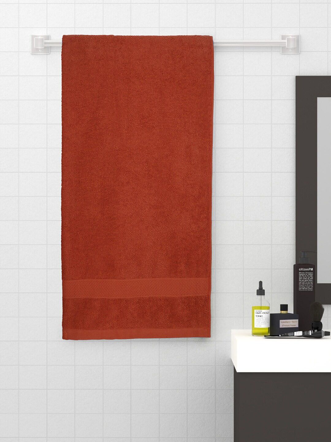 Raymond Home Orange 380 GSM Cotton Bath Towel Price in India