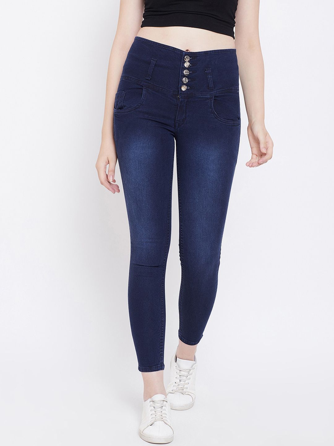 Nifty Women Blue Slim Fit High-Rise Light Fade Stretchable Jeans Price in India