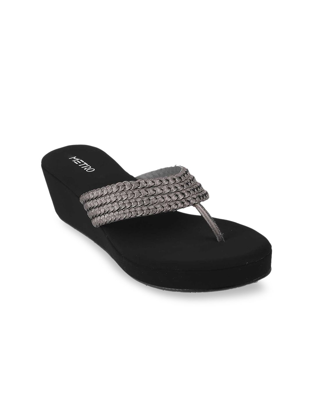 Metro Grey Wedge Sandals Price in India