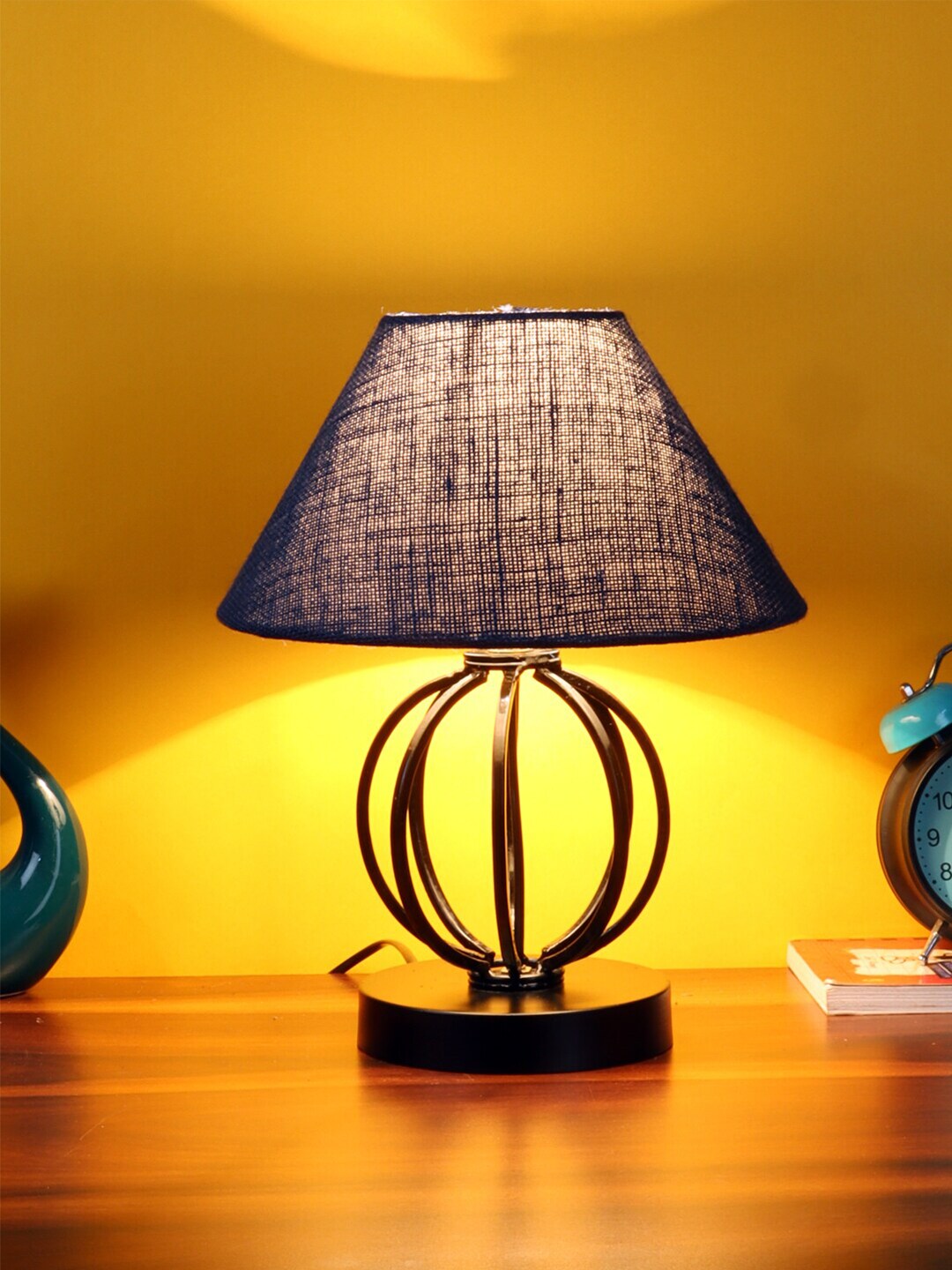 Devansh Blue Jute Table Lamp With Iron Base Price in India