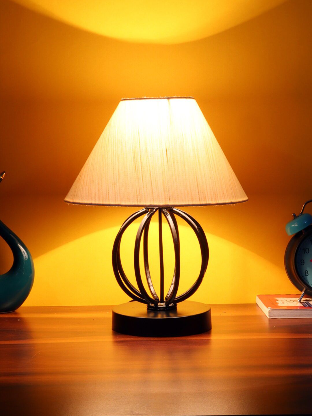 Devansh Blue Cotton Table Lamp With Iron Base Price in India