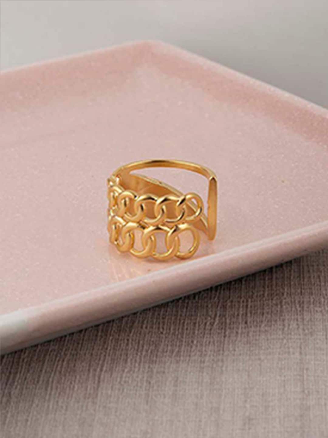 Queen Be Gold-Plated Adjustable Finger Ring Price in India