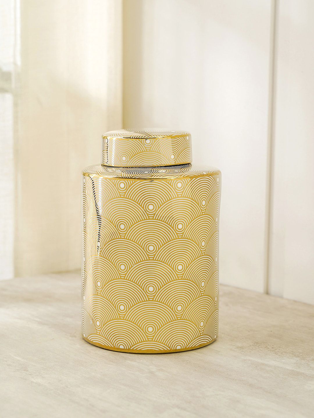 Pure Home and Living Gold-Toned Umbra Ceramic Canister Price in India