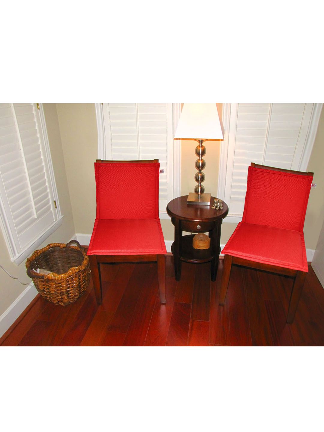 Lushomes Set of 4 Red Water Resistent Chair Pads Price in India