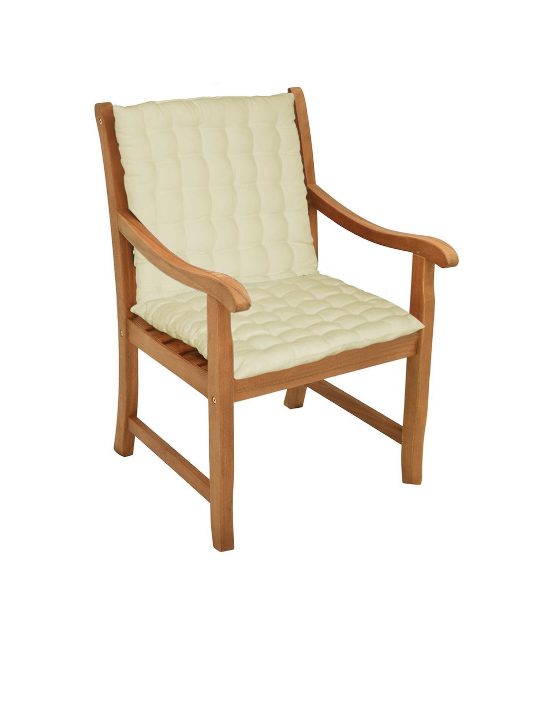 Lushomes Off-White Set of 2 Solid Travelling Chair Pads Price in India