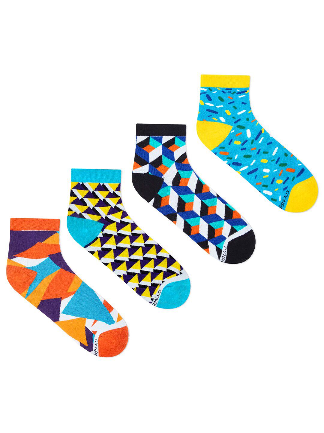 Dynamocks Pack Of 4 Patterned Ankle-Length Socks