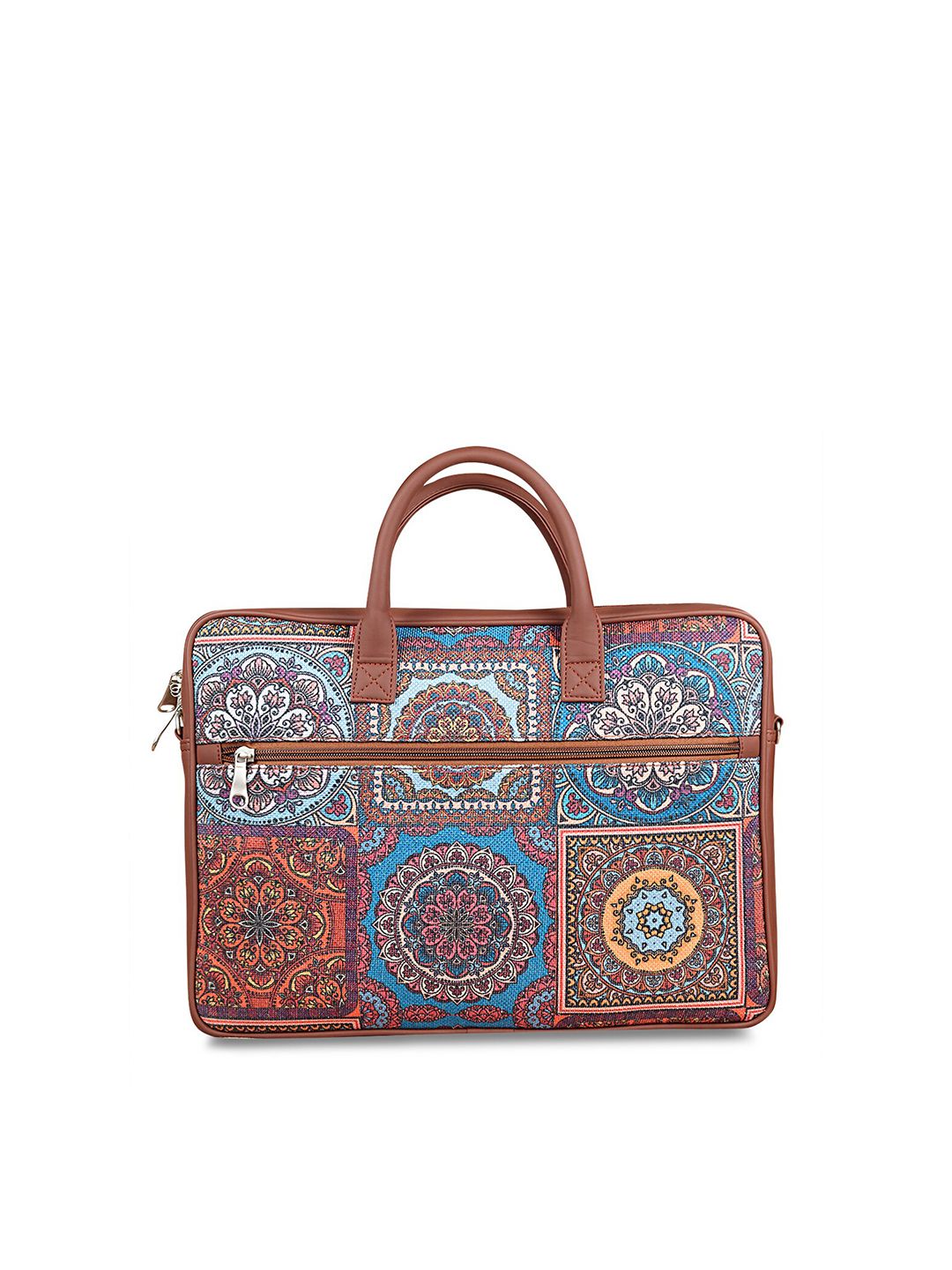 Buy ZOUK Adult Brown & Blue Mandala Printed Jute Laptop Bag