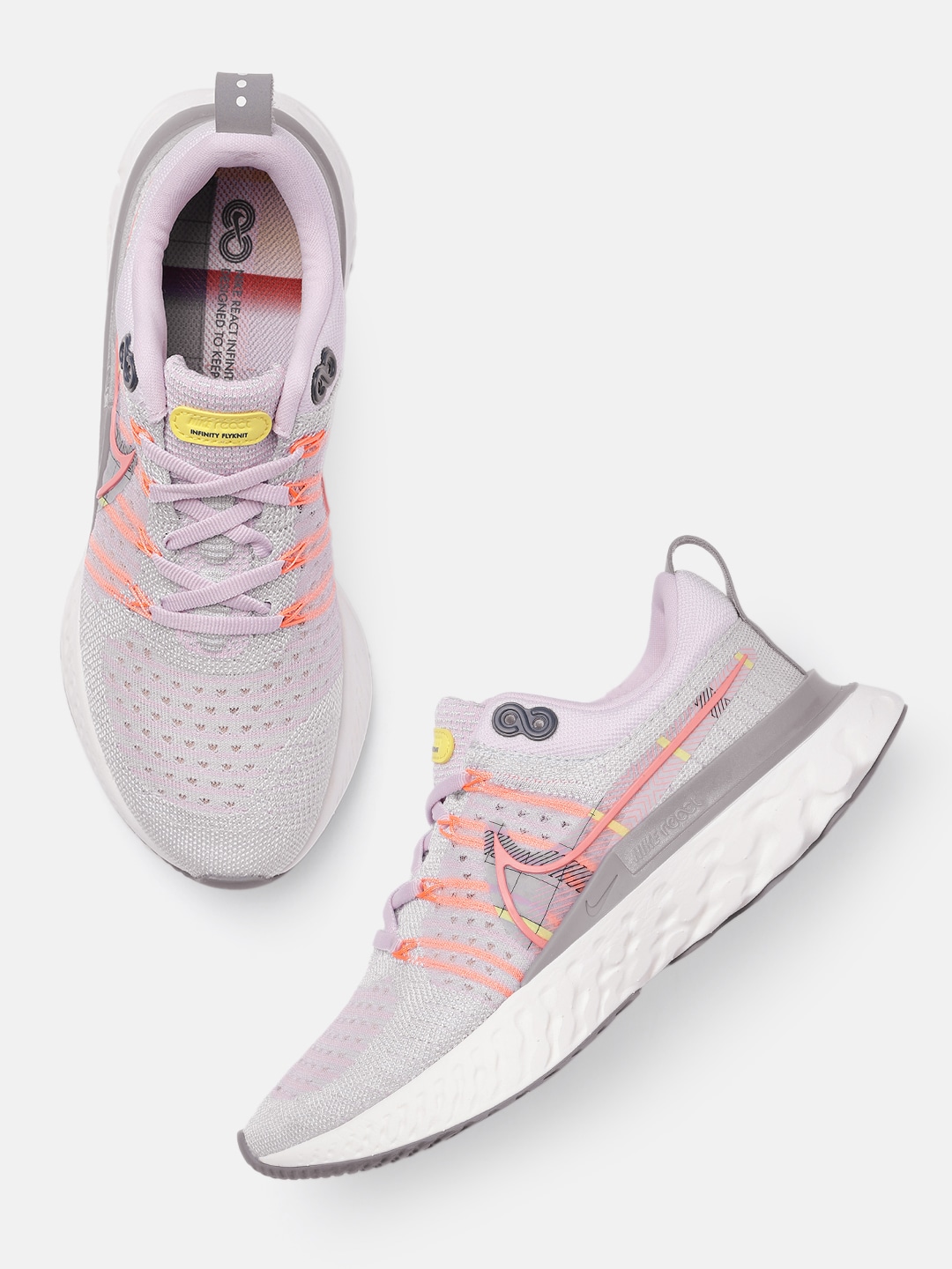 Nike Women Grey React Infinity Run Flyknit 2 Premium Running Shoes Price in India